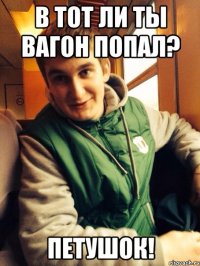 в тот ли ты вагон попал? петушок!