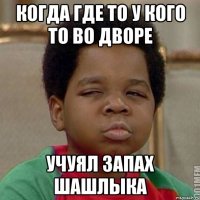 Когда где то у кого то во дворе учуял запах шашлыка
