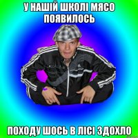 у нашій школі мясо появилось походу шось в лісі здохло