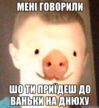 мені говорили шо ти приїдеш до Ваньки на днюху