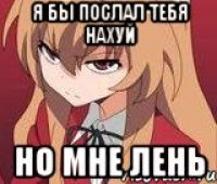 Я бы послал тебя нахуй Но мне лень