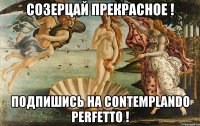 созерцай прекрасное ! подпишись на Сontemplando perfetto !