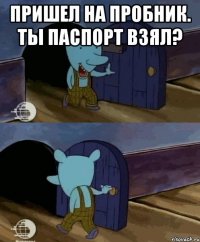 Пришел на пробник. Ты паспорт взял? 