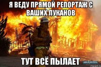 я веду прямой репортаж с ваших пуканов тут всё пылает