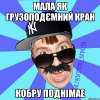 мала як грузоподємний кран кобру поднімае