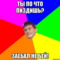 ты по что пиздишь? заебал не бей!