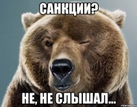 Санкции? Не, не слышал...