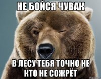 НЕ БОЙСЯ ЧУВАК В ЛЕСУ ТЕБЯ ТОЧНО НЕ КТО НЕ СОЖРЁТ