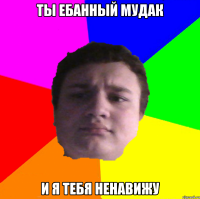 Ты ебанный мудак И я тебя ненавижу