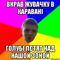 вкрав жувачку в каравані голубі лєтят над нашой зоной