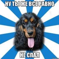 ну ты же все равно не спал