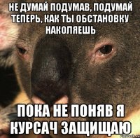 не думай подумав, подумай теперь, как ты обстановку наколяешь пока не поняв я курсач защищаю