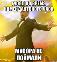 ГУЛЯЛ ВО ВРЕМЯ КОМЕНДАНТСКОГО ЧАСА МУСОРА НЕ ПОЙМАЛИ