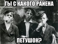 ТЫ С КАКОГО РАЙЕНА ПЕТУШОК?