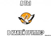 а ты в какой группе?