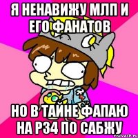 Я ненавижу млп и его фанатов Но в тайне фапаю на р34 по сабжу