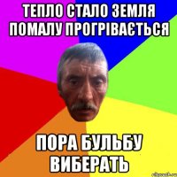 Тепло стало земля помалу прогрівається пора бульбу виберать