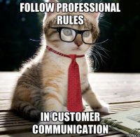 follow Professional rules in customer communication