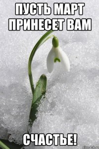 пусть март принесет вам СЧАСТЬЕ!