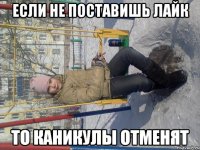 если не поставишь лайк то каникулы отменят