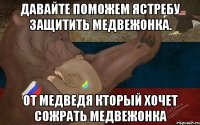 Давайте поможем ястребу защитить медвежонка. От медведя кторый хочет сожрать медвежонка