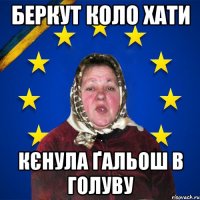Беркут коло хати кєнула ґальош в голуву