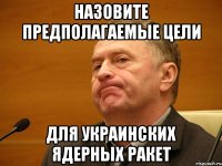 назовите предполагаемые цели для украинских ядерных ракет