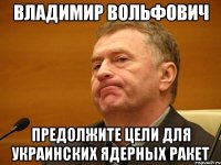 владимир вольфович предолжите цели для украинских ядерных ракет