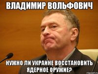 владимир вольфович нужно ли украине восстановить ядерное оружие?