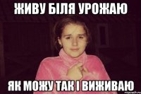 живу біля урожаю як можу так і виживаю