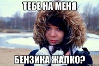 тебе на меня БЕНЗИКА жалко?