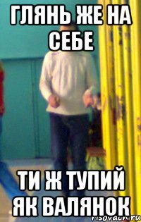 глянь же на себе ти ж тупий як валянок