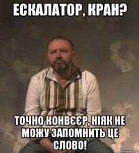 Ескалатор, кран? Точно конвєєр, ніяк не можу запомнить це слово!