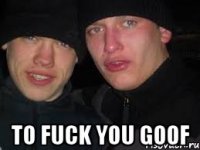  to fuck you goof