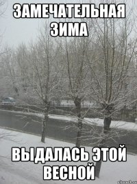 Замечательная зима выдалась этой весной