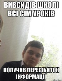 Вивсидів школі всі сім уроків Получив переізбиток інформації