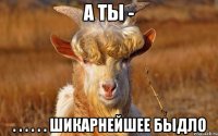 а ты - . . . . . . шикарнейшее быдло