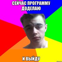 Сейчас программу доделаю И выйду