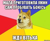 Мала приготовила ужин сам пробувать боюсь жду Вітька