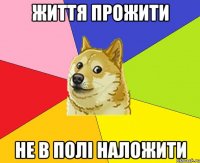 Життя прожити Не в полі наложити