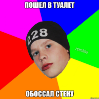 Пошел в туалет обоссал стену