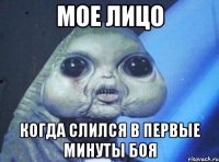 Мое лицо Когда слился в первые минуты боя