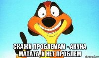  скажи проблемам - акуна матата, и нет проблем