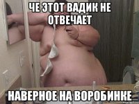 Че этот ВАДИК не отвечает Наверное на Воробинке