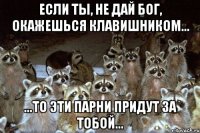 Если ты, не дай бог, окажешься клавишником... ...то эти парни придут за тобой...