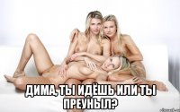  Дима, ты идёшь или ты преуныл?