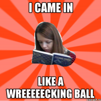 I came in like a wreeeeecking ball