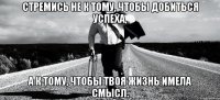 Стремись не к тому, чтобы добиться успеха, а к тому, чтобы твоя жизнь имела смысл.