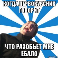 Когда первокурсник говорит Что разобьет мне ебало