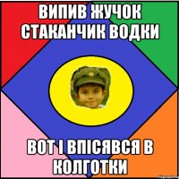 Випив жучок стаканчик водки Вот і впісявся в колготки